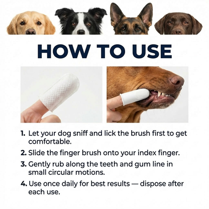 Pawfect Dental™ 50 Piece — Vet-Formulated Dental Finger Brushes