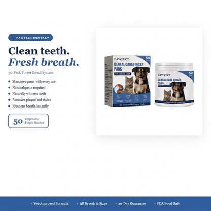 Pawfect Dental™ 50 Piece — Vet-Formulated Dental Finger Brushes
