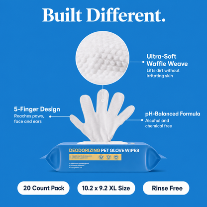 Pet No-Wash Gloves Deodorizing Disposable Pet Wipes